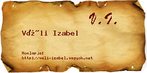Váli Izabel névjegykártya